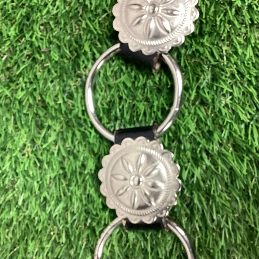 Vintage Leather Conch Ring Belt. M/L